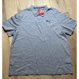 Puma Essentials Short Sleeve JerseyPolo‎ Shirt Mens Gray Casual 58850903 XXL NWT